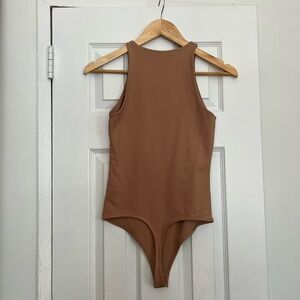 Abercrombie & Fitch High-neck Soft Collection Nude Bodysuit